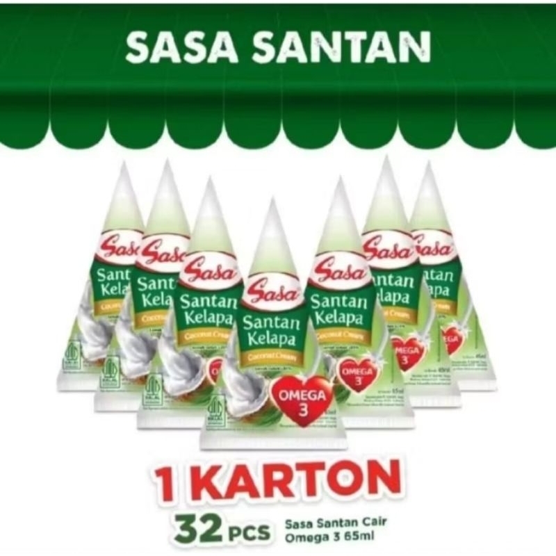 

Sasa santan kelapa instan 1 karton isi 32 santan cair