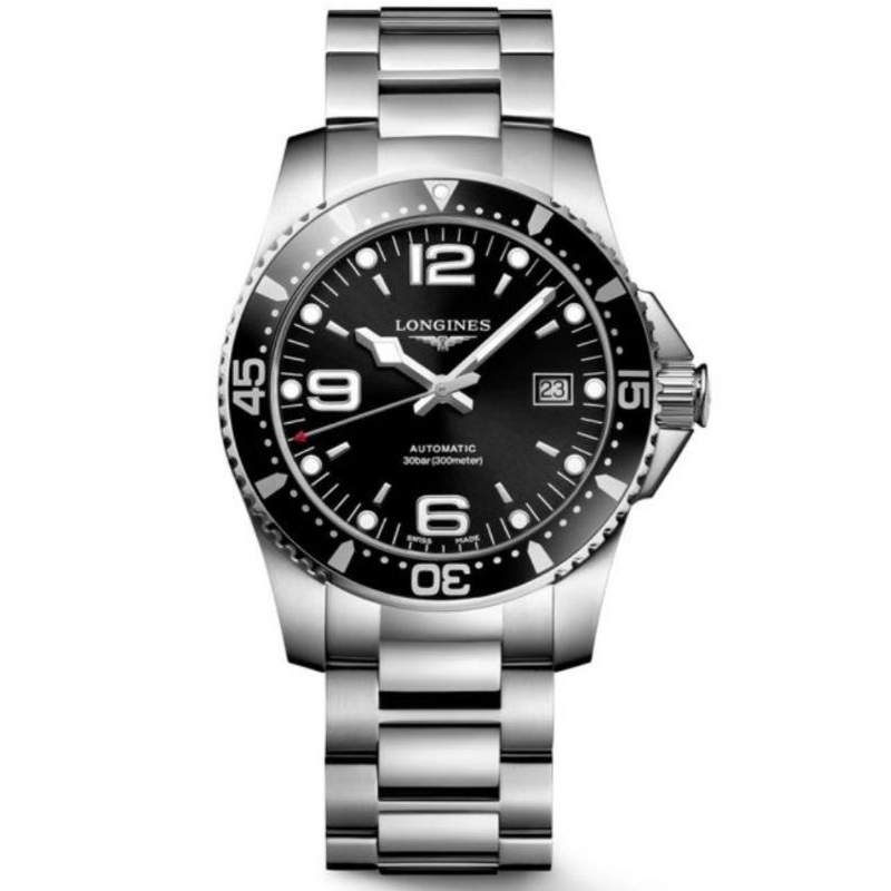 Longines HydroConquest L3.742.4.56.6 automatic black dial 41 mm