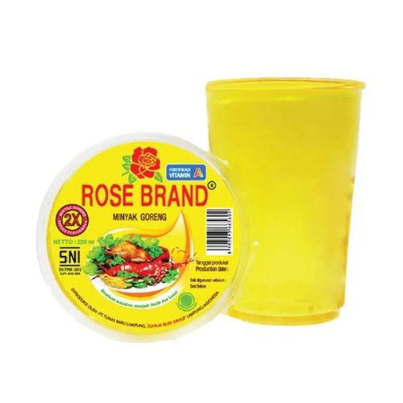 

minyak goreng cup/gelas rosebrand 220 ml