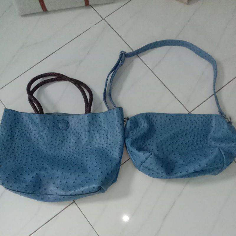 pl like new tas wanita beranak take all tote bag shoulder slempang kulas kulit burung no brand