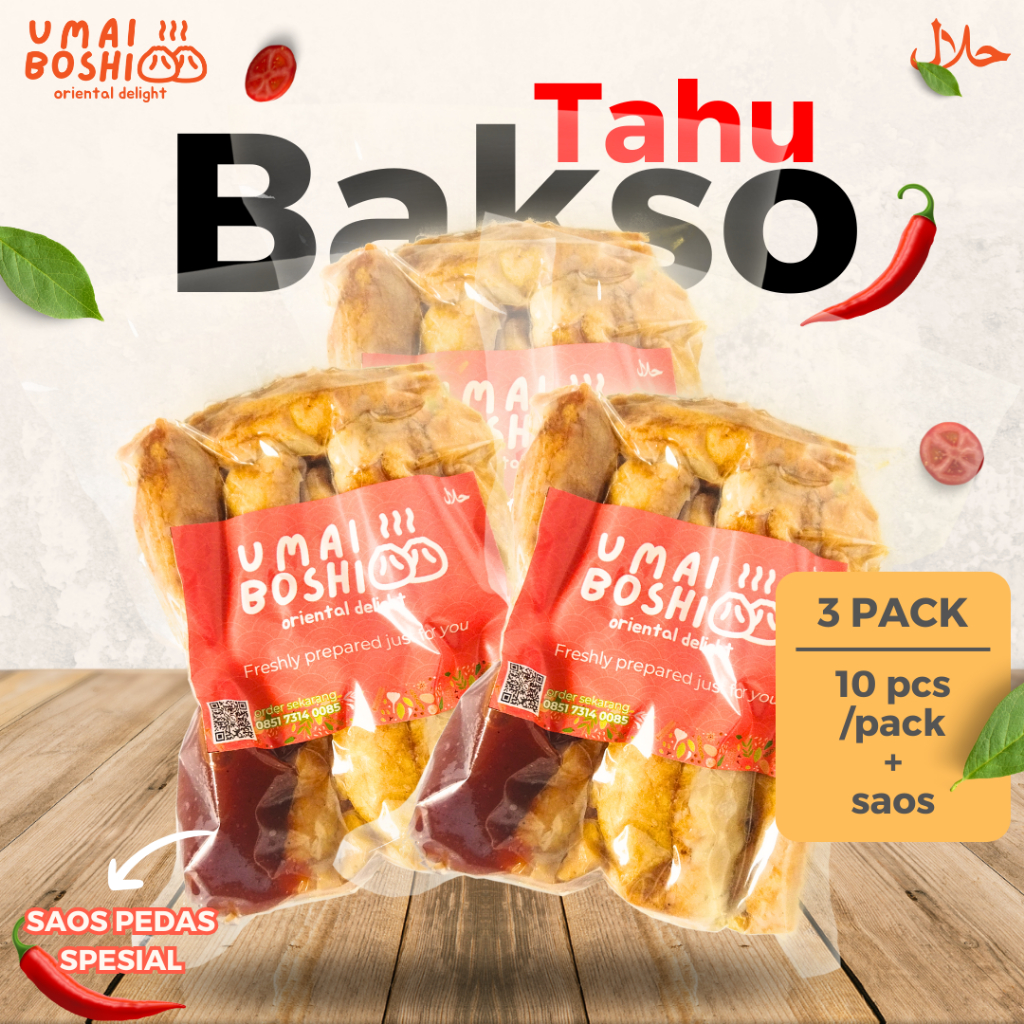 

Tahu Bakso Frozen 3 Pack Homemade Siap Saji Isi 10 Pcs per Pack + Saus Spesial