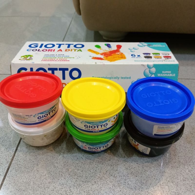 

Wadah tempat kosong bekas cat tangan fingerpaint merk Giotto