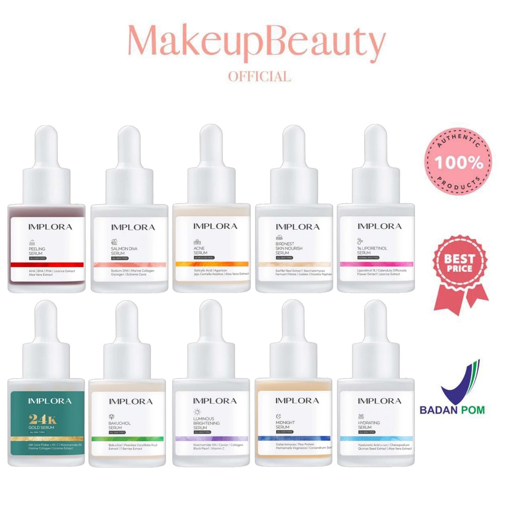 IMPLORA Face Serum 20ml - Acne | Brightening | Peeling | Midnight | 24K Gold | 1% Liporetinol | Baku