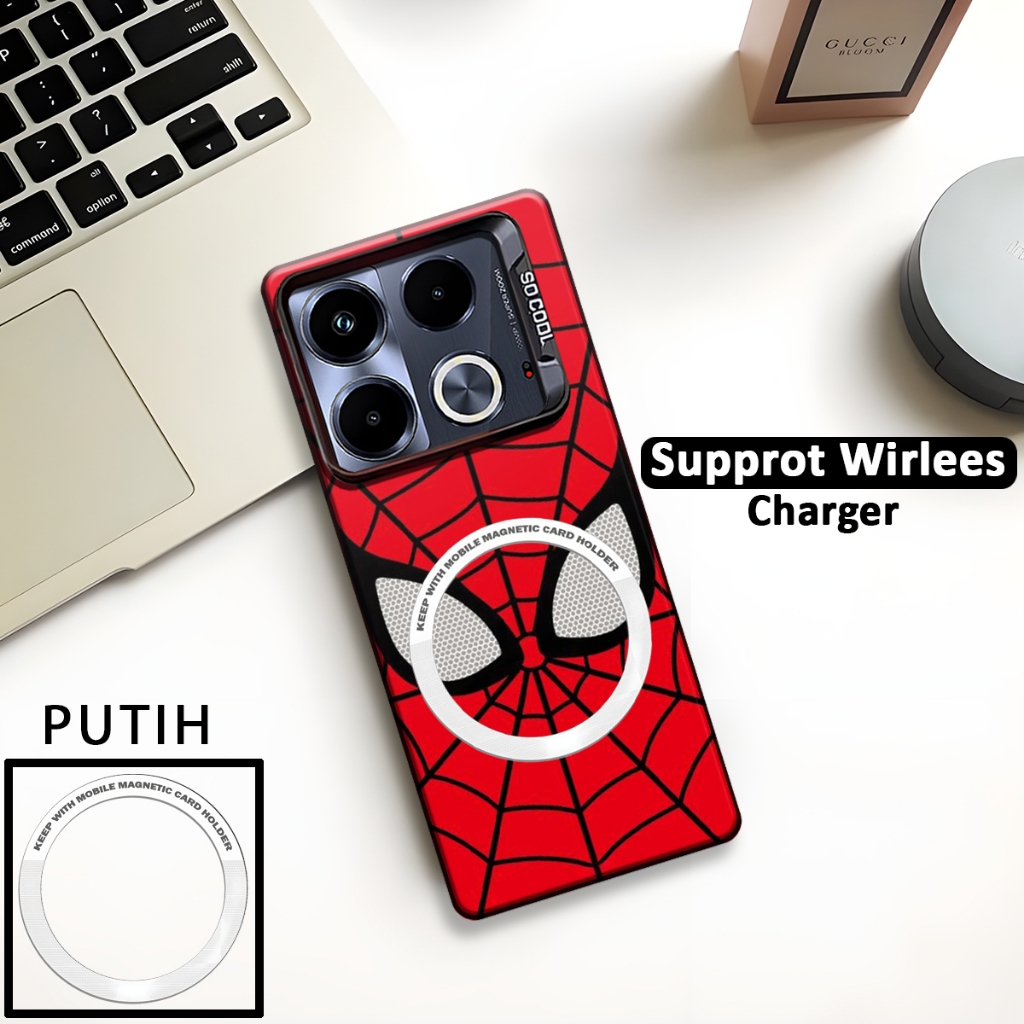 SoftCase So Cool Supprot Wireless Charger Motif SPIDERMAN Infinix Note 40s/Note 40 PRO/NOTE 40 / Not