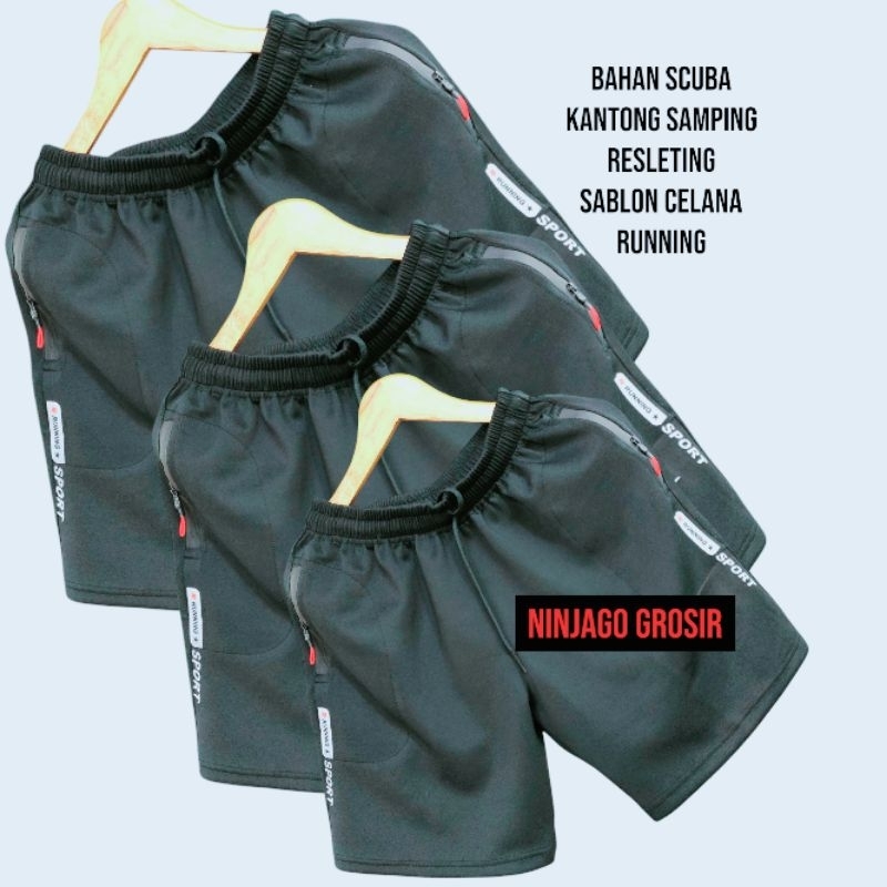 CELANA KOLOR PRIA DEWASA TERBARU/CELANA KOLOR DISTRO SCUBA POLOS HITAM