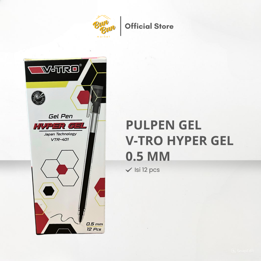 

BOX 12 PCS / Pulpen VTRO Hyper Gel 0.5 MM VTR 401 Ballpoint V-TRO Bolpen 1 Pak Isi 12 Semarang Instan