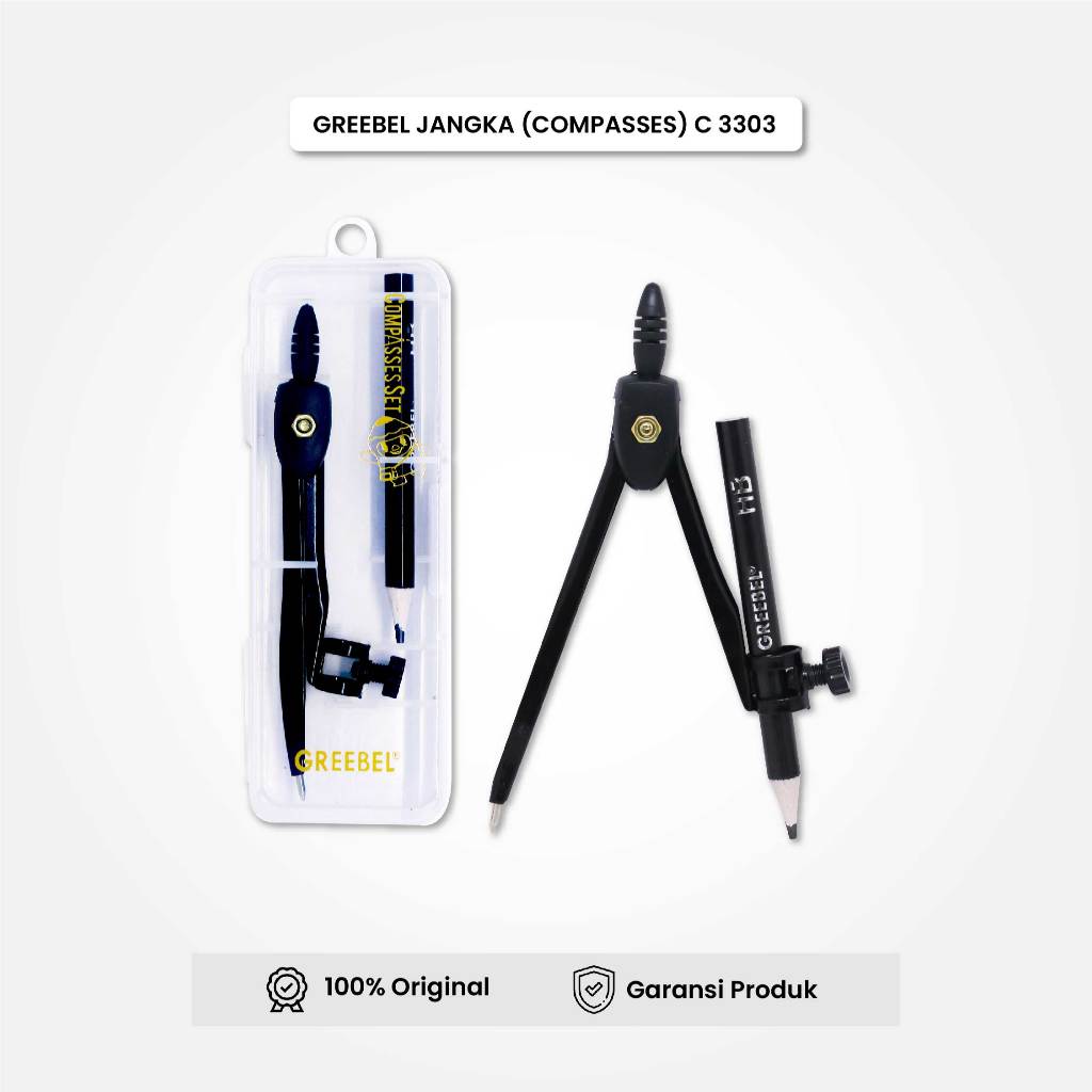 

Jangka Set C 3303 Greebel / Jangka Besi Warna Plus isi Pensil / Math Set