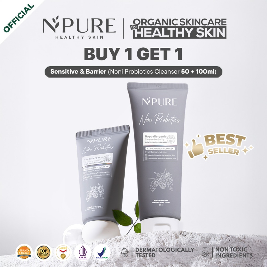 NPURE Noni Cleanser 100ml + 50ml / Sabun Muka Kulit Sensitif / Gentle Skin Cleanser / Pembersih Waja