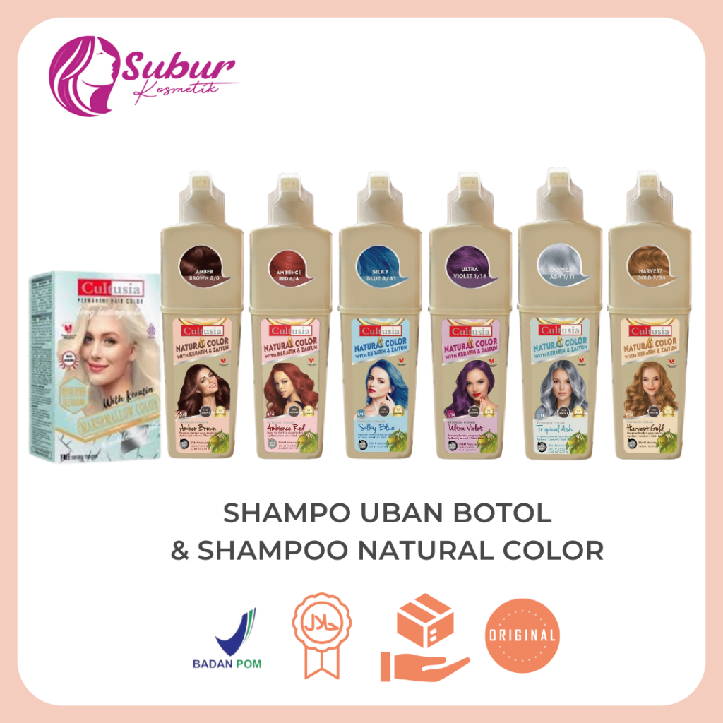 Cultusia Paket Shampo Semir Shampo Natural Color & Bleaching Keratin