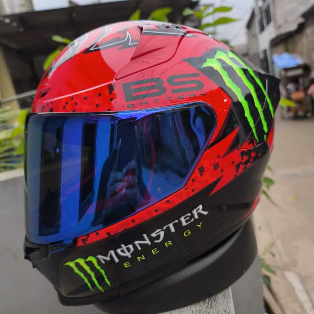 KYT  HELM STRIKER COSTUM FABIO QUARTARARO RED VISOR BIRU -M