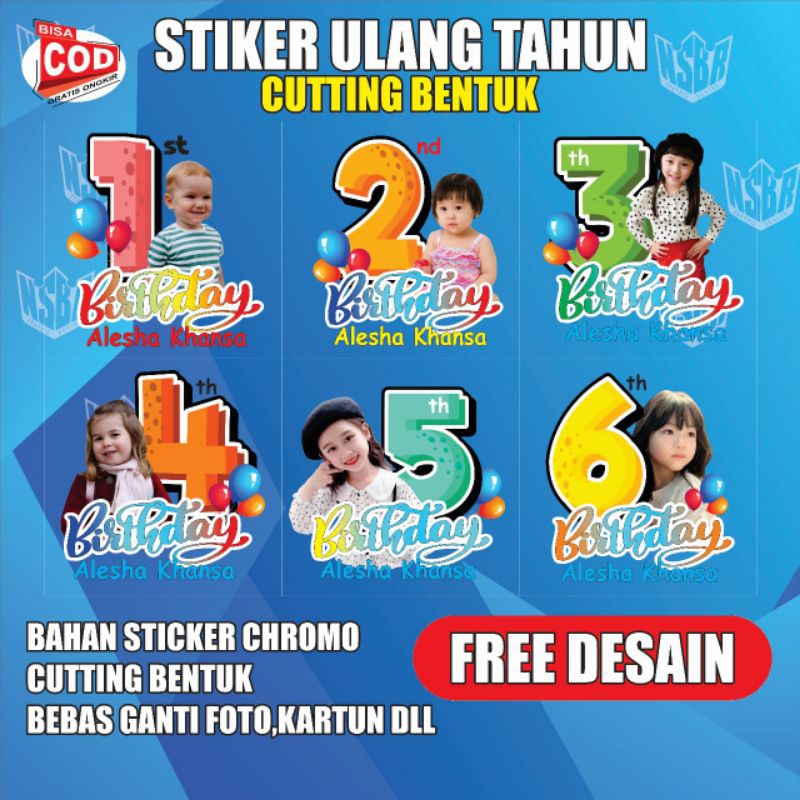 

Stiker Ulang Tahun Anak Bisa Request Nama Tema Free Desain
