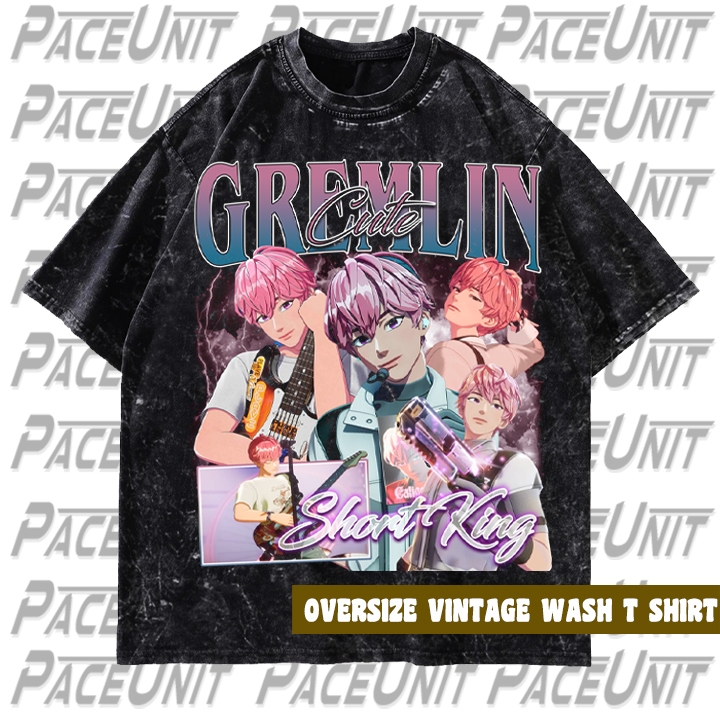 Kaos Bamby Oversize Vintage Wash Kaos Plave Kpop Hitam Unisex Black T Shirt