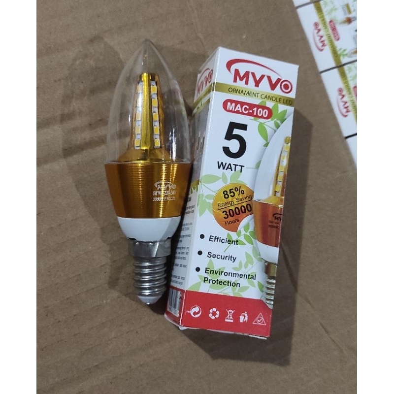 Lampu hias 5watt drat kecil E14 kuning ORNAMEN CANDLE LED