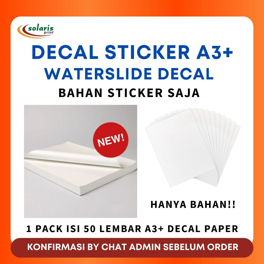 

DECAL STICKER A3+ | WATERSLIDE DECAL PAPER A3+ | 1 PACK