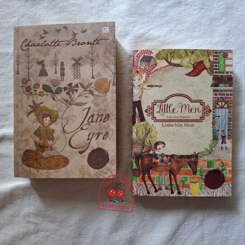 Buku Novel Klasik Little Men Louisa May Alcott Jane Eyre Charlotte Bronte Brönte Gramedia Cap Mawar 