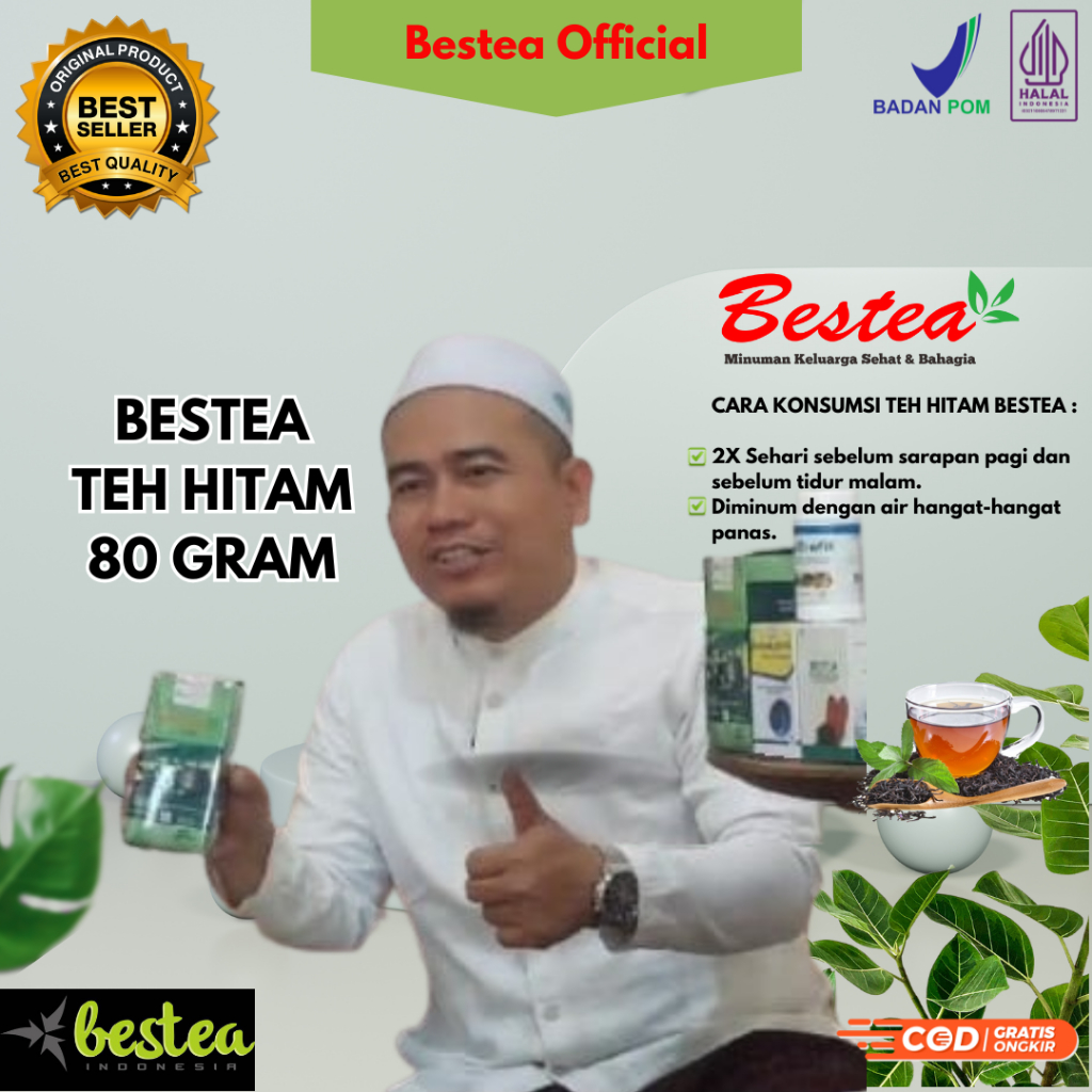 

Bestea Teh Hitam 80 gram Herbal Pelarut Kolesterol Asam Urat Darah Tinggi