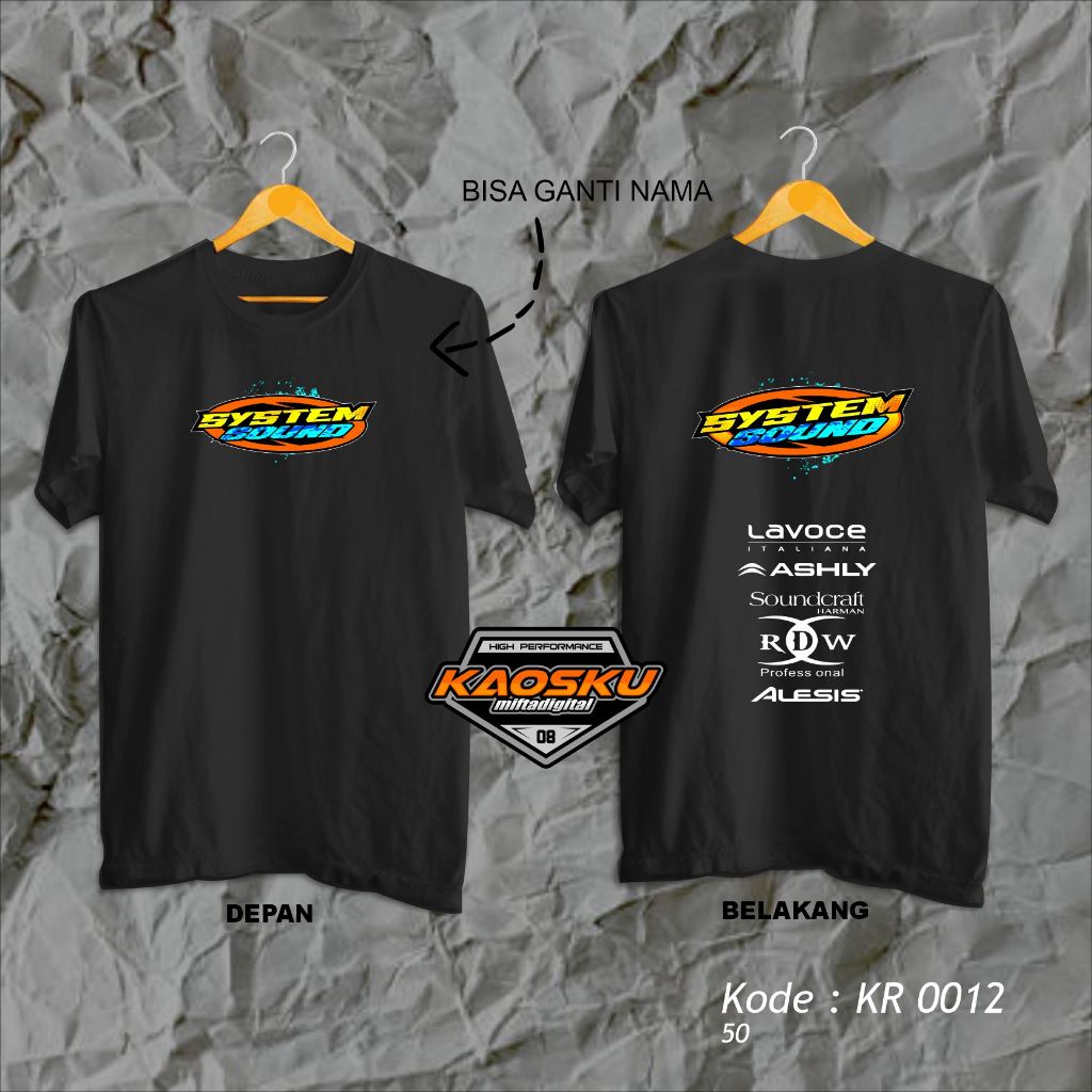 Kaos Distro System Sound | Tshirt Best Seller | Desain Sound System | Bisa Costum Nama