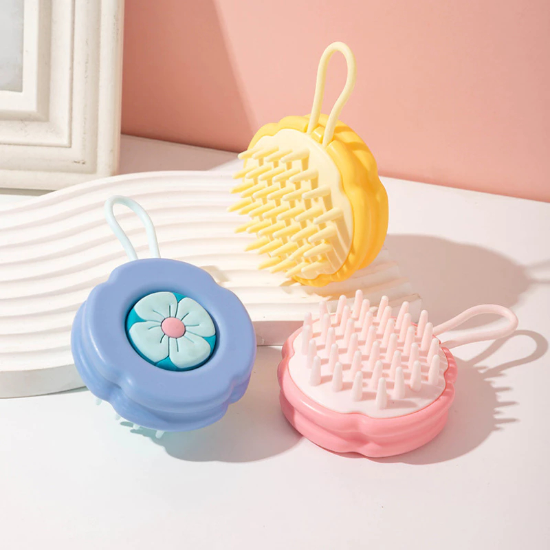 SISIR KERAMAS BULAT KARAKTER SISIR PIJAT KEPALA SISIR SILIKON SISIR PERAWATAN RAMBUT WANITA