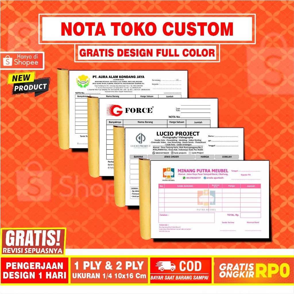 

NOTA TOKO CUSTOM cocok untuk usaha free design full color