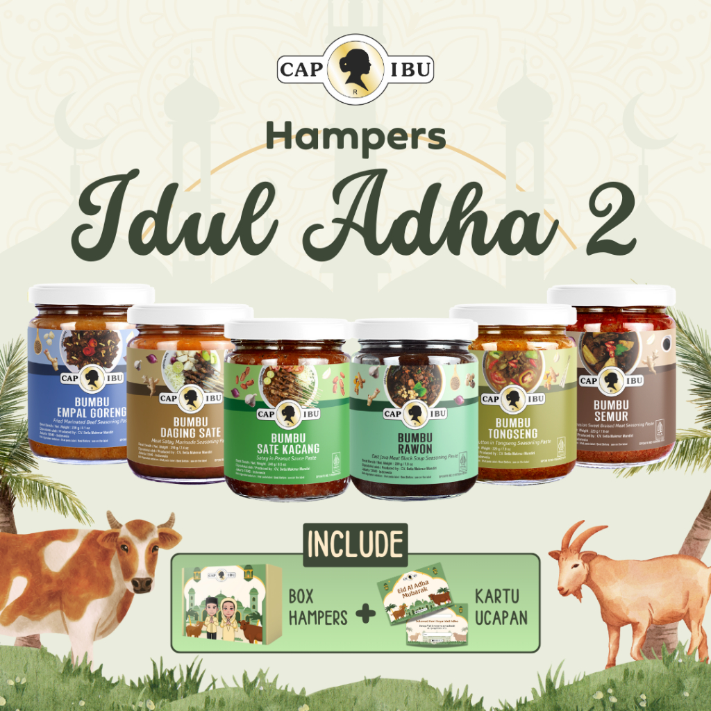 

CAP IBU Paket Idul Adha 2 - Bumbu Sate Bumbu Empal Goreng Bumbu Rawon Bumbu Tongseng Bumbu Semur Hampers