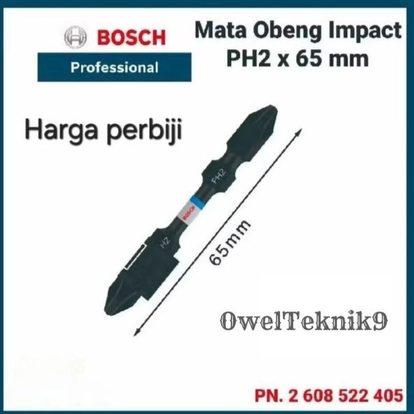 OwelTeknik9 - Mata Obeng Impact PH2x65mm BOS ORIGINAL/Mata Obeng Expert Impact Hitam PH2x65mm BOSCH 
