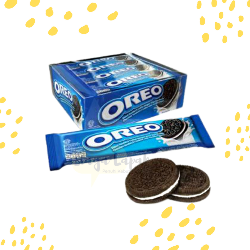 

Oreo Vanilla 1 BOX Original Snack Biskuit Coklat Krim Vanilla