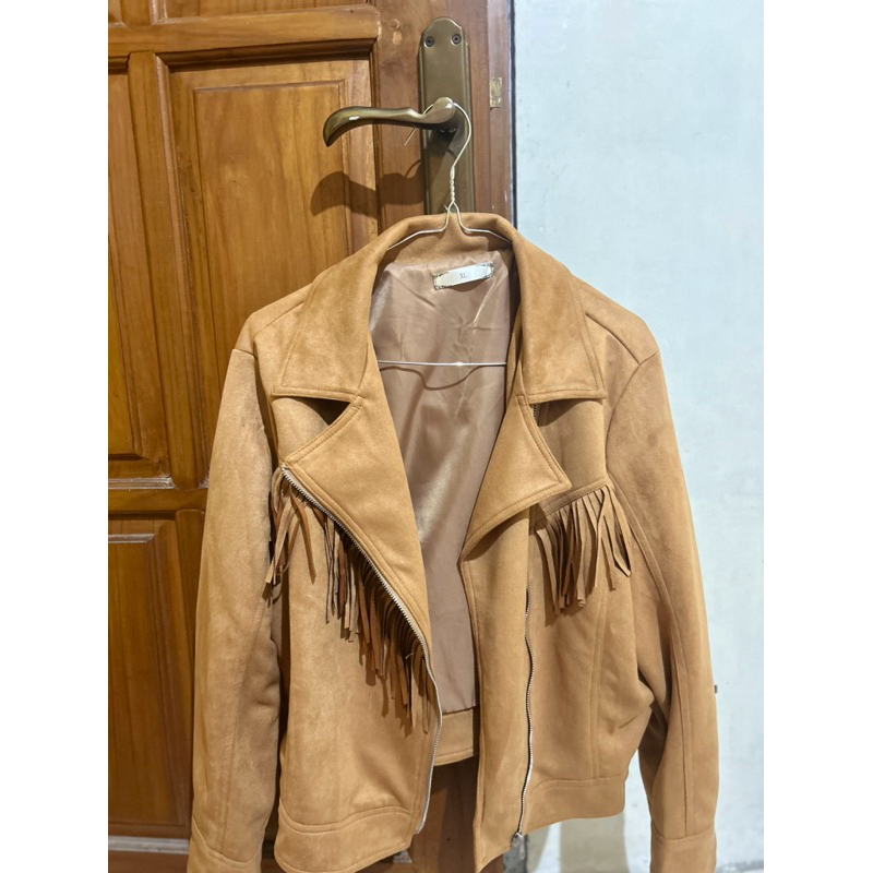 preloved jaket suede