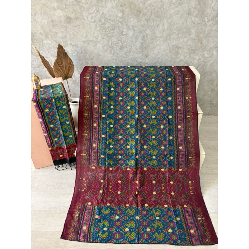 [ SEMI SUTRA ] KAMEN SEMI SUTRA TRETES FUL SUTRA TRETES ORI TENUN PALEMBANG SET SELENDANG SELENDANG 