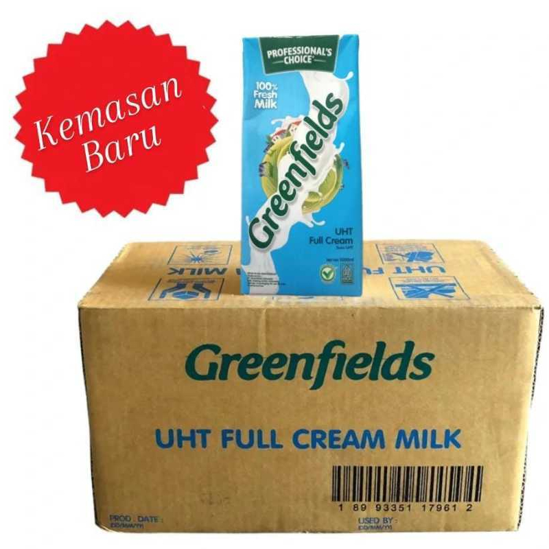 

Greenfields Susu UHT Full Cream Milk 1000ml (isi 12) - KARTON