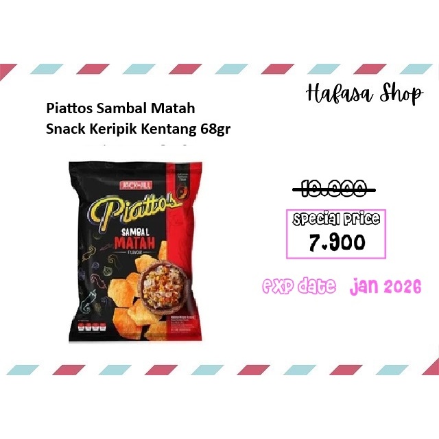 

Jack n Jill Piattos Sambal Matah Snack Keripik Kentang 68gr