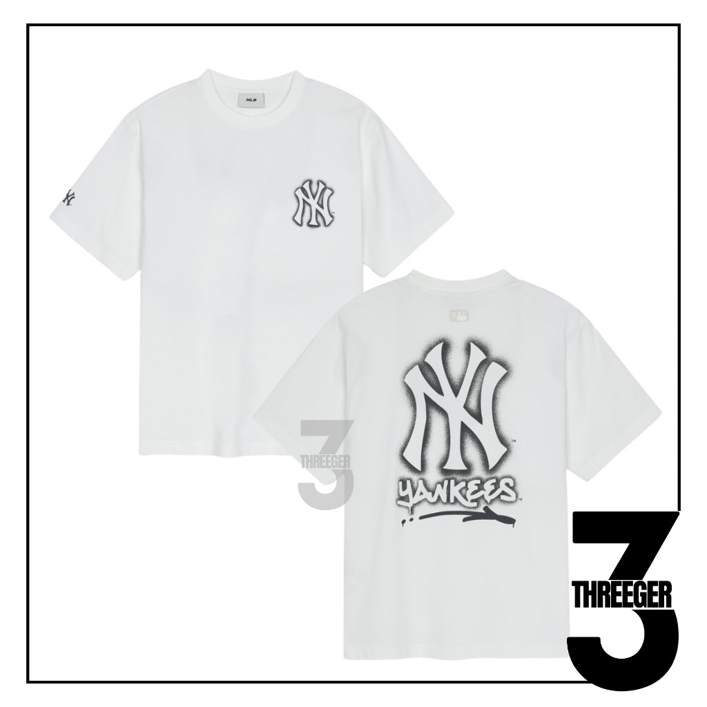 MLB NY Yankees Mega Logo Tee White Original / Kaos MLB Original