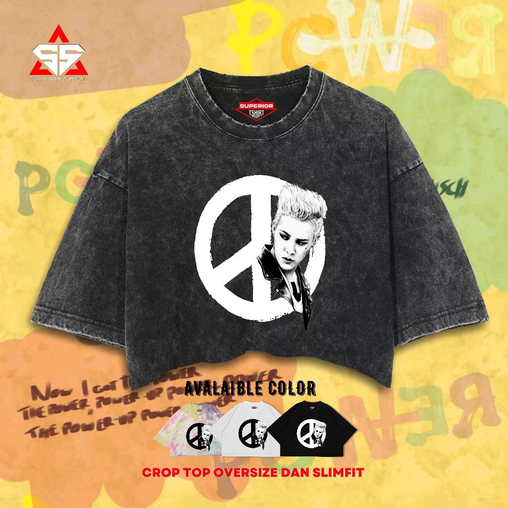 SUPERIOR Crop Tee G-Dragon Washed Tye Die Longsleeve Oversize Slimfit Crop Top GDRAGON-18