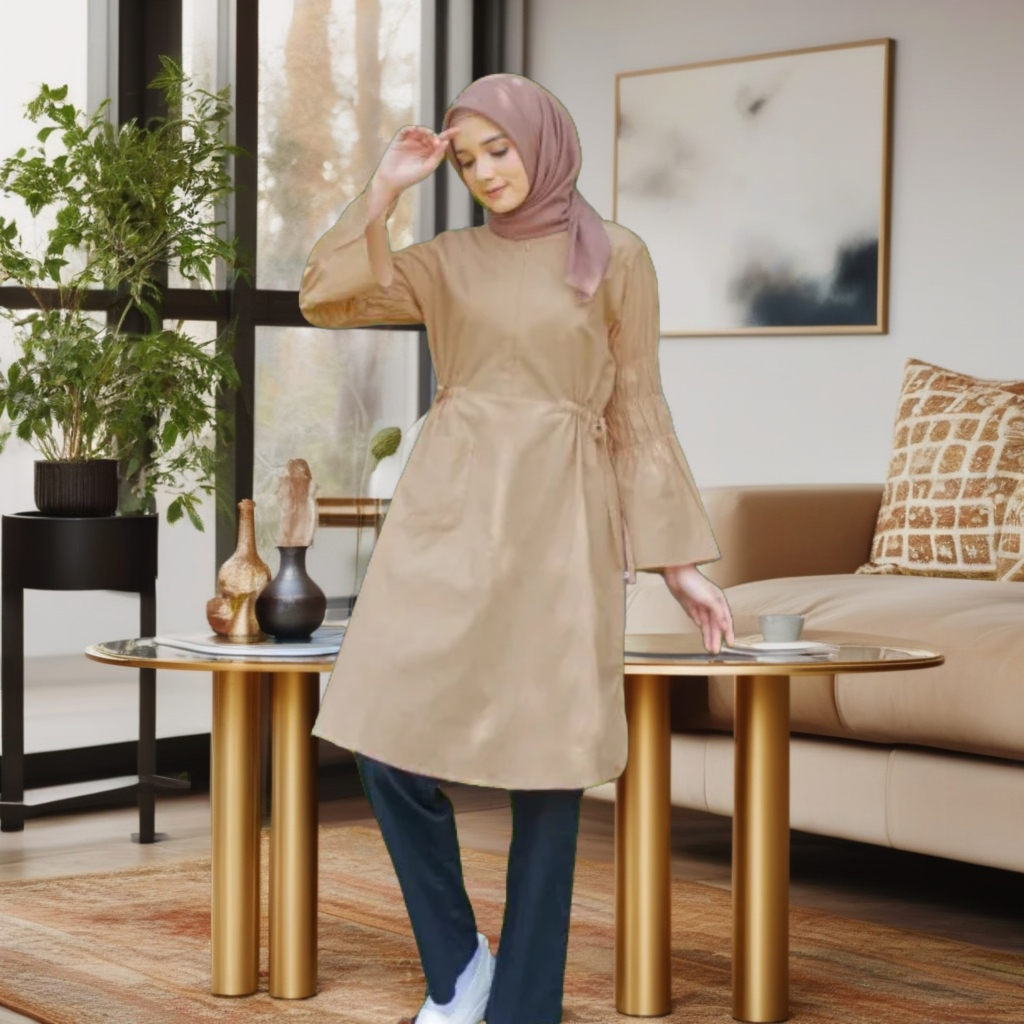 BAJU BLUS TUNIK YOUTH INSPIRE YINS ITU 043 CREAM / BAJU TUNIK REMAJA/WANITA DAILY OUTFIT COCOK UNTUK