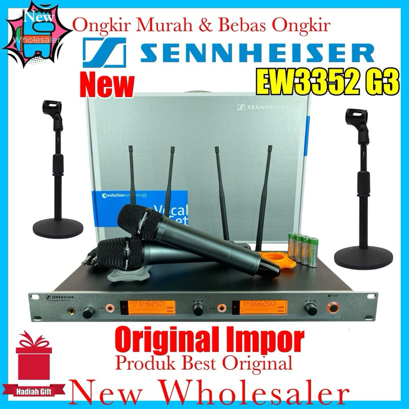 Mic wireless sennheiser ew3352 G3 new Sepasang Digital original Impor