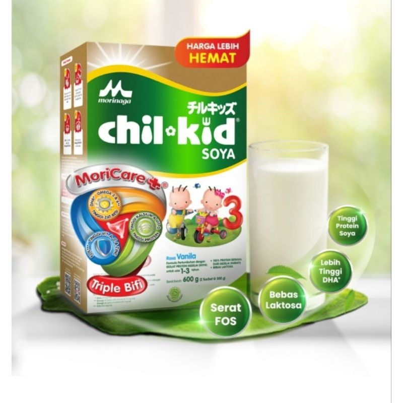 

[READY STOCK] Morinaga Chil Kid Soya Vanilla 600g – Susu Formula Anak 1–3 Tahun Bebas Laktosa