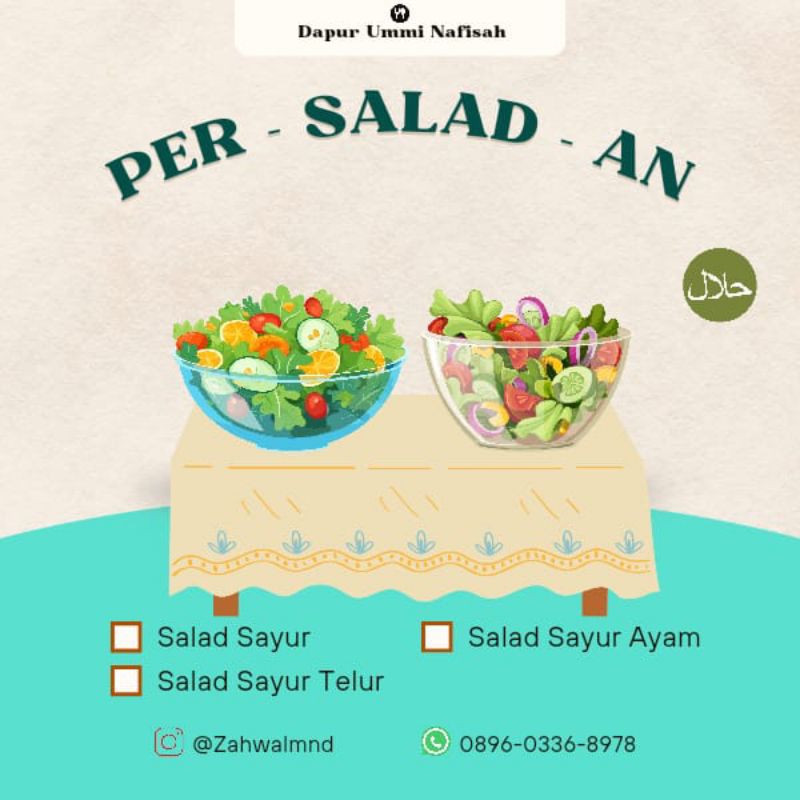 

Salad Sayur Topping Telur / Ayam
