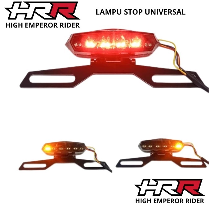 LAMPU STOP LED UNIVERSAL Rx King + Breket Tss Racing Stop Lamp LED Bola Lampu Belakang Variasi Motor