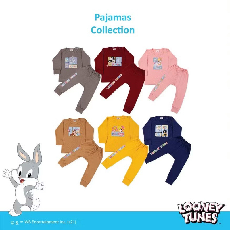 Chiyo Setelan Oblong Panjang + Celana Panjang sablon Looney Tunes  Tencel Inspiring Calours - Pakaia