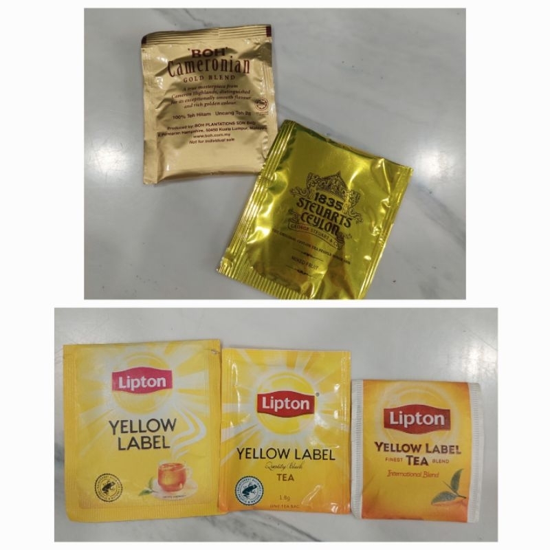 

TEH - BOH CAMERONIAN GOLD BLEND TEA - 1835 STEUARTS CEYLON MIXED FRUIT - LIPTON YELLOW LABEL INTERNATIONAL BLEND