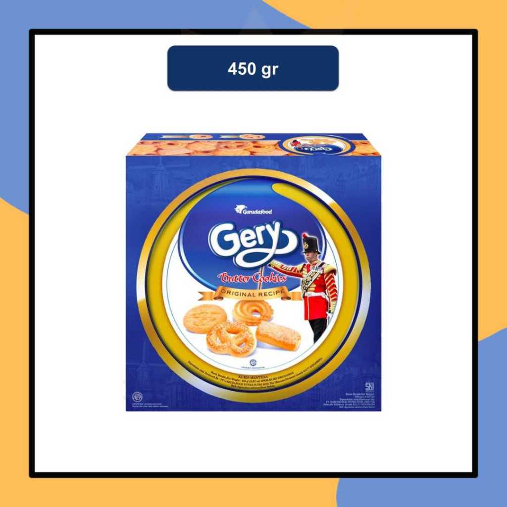 

Gery Butter Cookies 450gr Biskuits Gerry Buter Kukis Mentega Kemasan Kaleng Besar