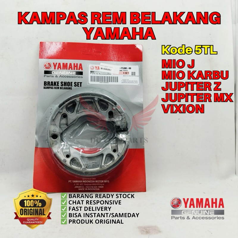 5TL KAMPAS REM BELAKNG MIO J ORIGINAL YAMAHA GENUINE PARTS, KAMPAS REM ORIGINAL YAMAHA MIO KARBU, KA