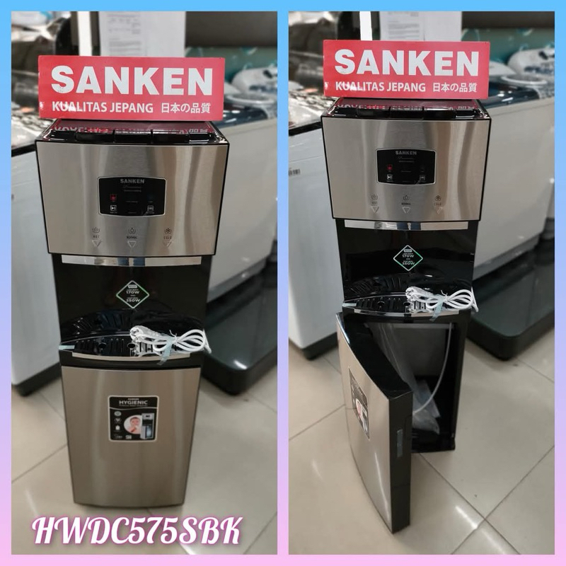 Sanken HWD-C575S-BK Water Dispenser Galon Bawah Silver Kompresor - Dispenser Air Galon Bawah Sanken