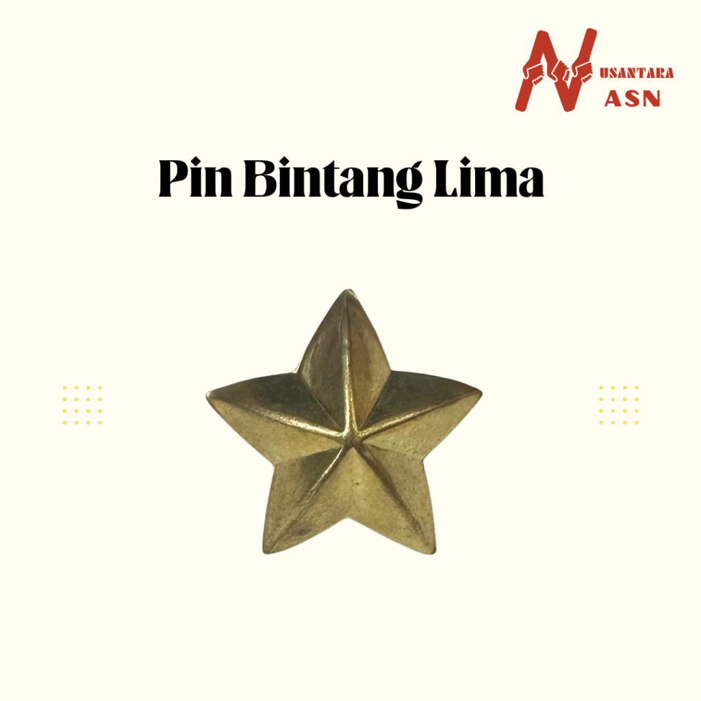 Lencana Pin Pangkat Peci Bintang Lima