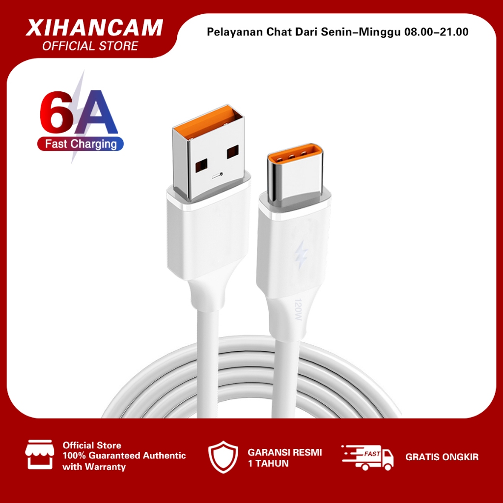 XIHANCAM Kabel Data Type C Fast Charging Micro USB 120W Kabel Charger Type C Fast Charging 6A