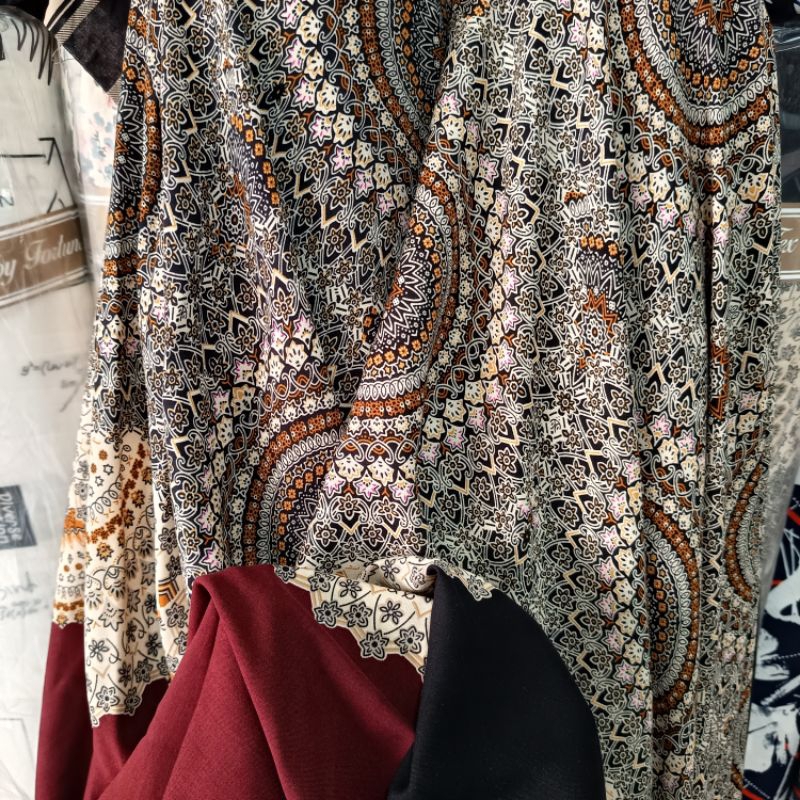 kain katun rayon motif pinggiran best seller , kain rayon viscose premium