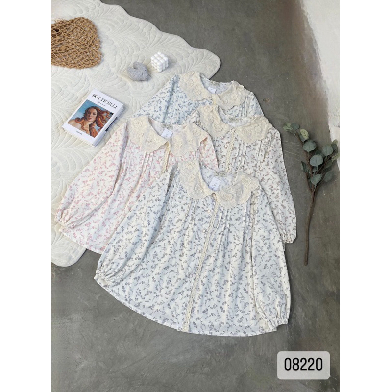 Blouse katun premium motif bunga kerah