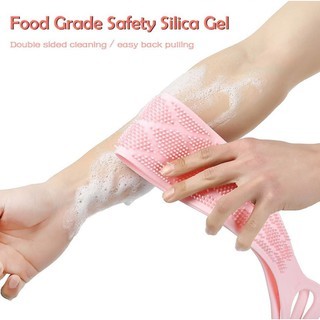 silicone bath brush - body belt towel brush - sikat punggung 2 sisi