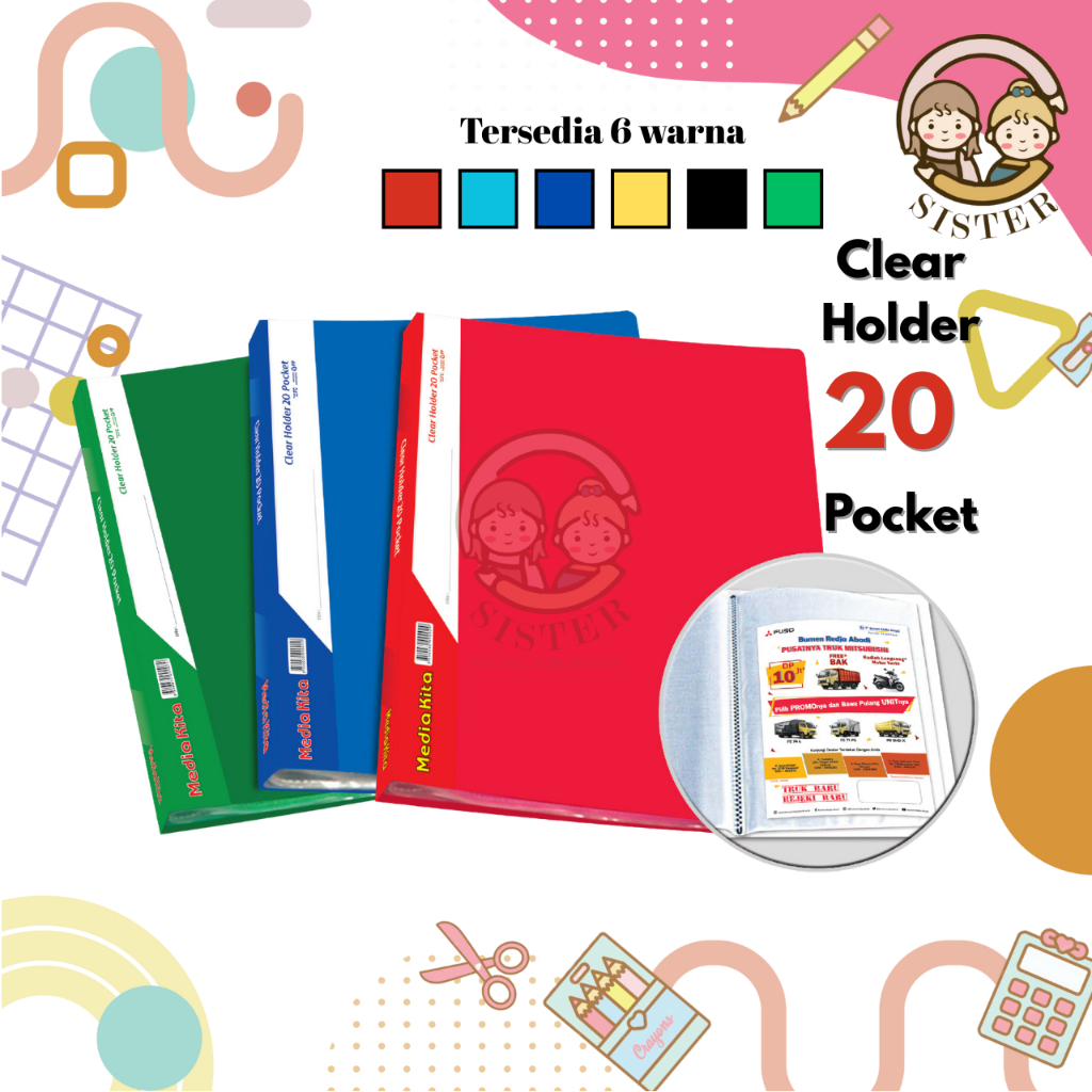 

Map Clear Holder Jenia isi 20 lembar / Clear Holder Folio isi 20 pocket