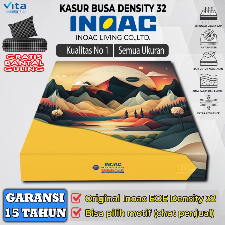 Kasur Busa Inoac Super EOE Density 32 Original Garansi 15 Tahun Kualitas Premium Japan No 1