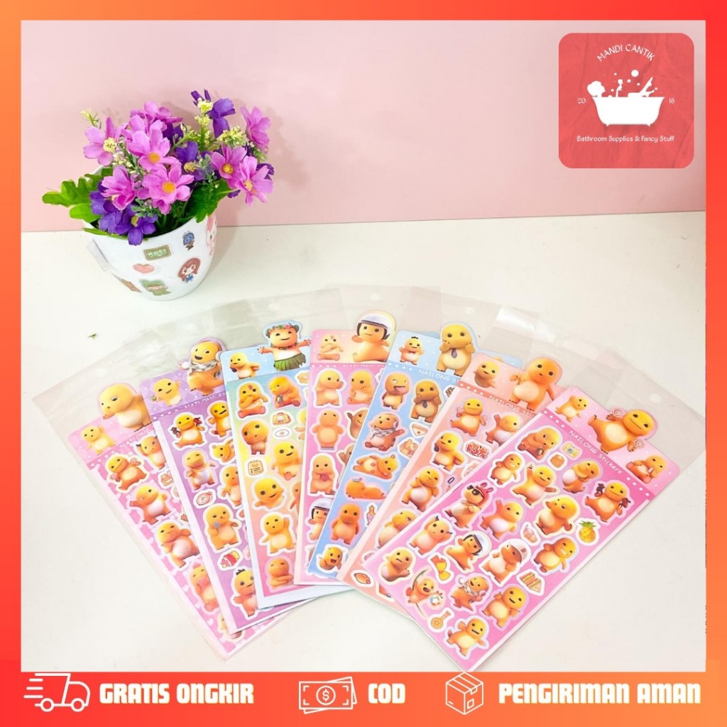 

STIKER 1 LEMBAR NAILONG DINO DM-20 ST-1856 sticker lucu imut souvernir kado unik